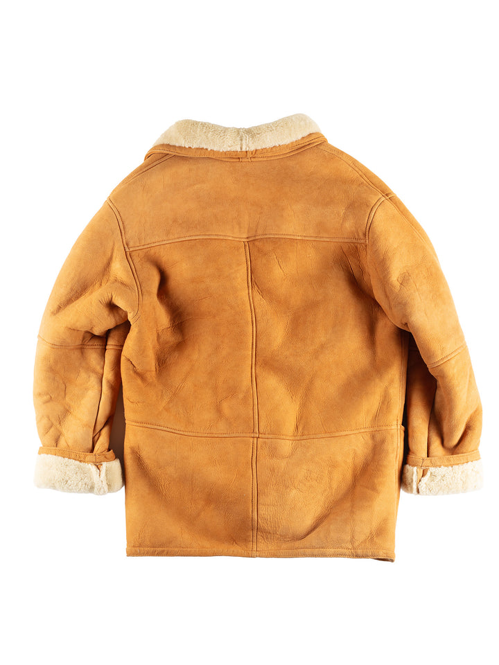 Vintage 80's Men Sheepskin Coat in Brown