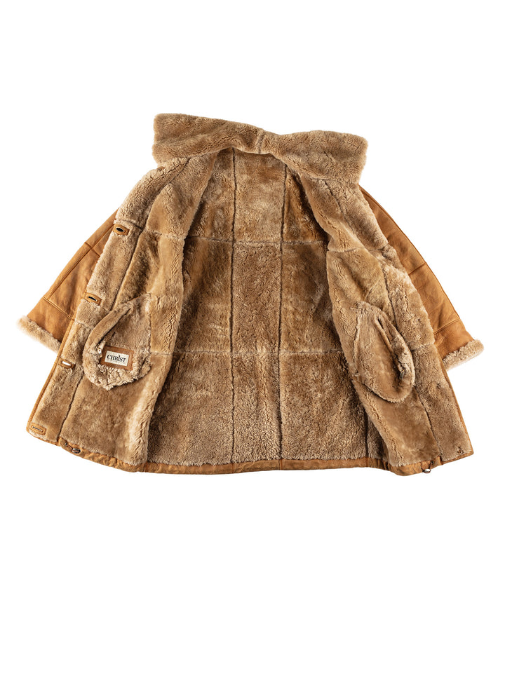 Vintage 80's Women Sheepskin Coat in BrownMN616