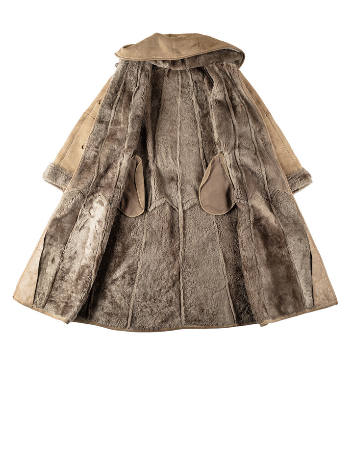 Vintage 80's Women Sheepskin Coat in BeigeMN550