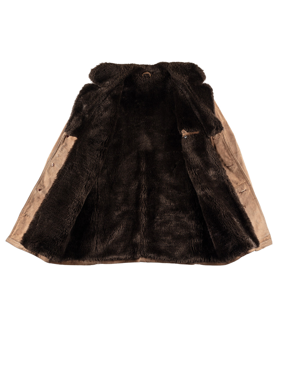 Vintage 70's Men Faux Sheepskin Coat in BrownVN439