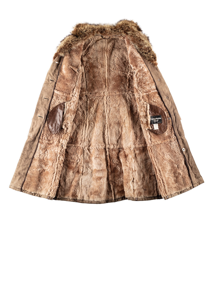 Vintage 70's Women Sheepskin Coat in BeigeMN817