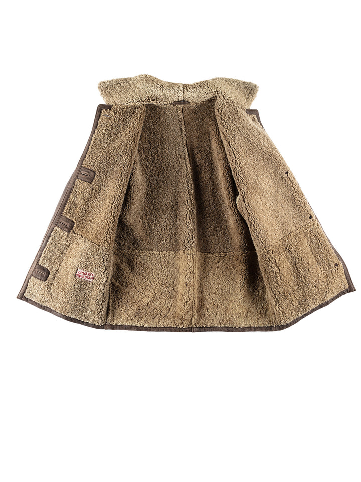 Vintage 80's Women Sheepskin Coat in BrownMN790