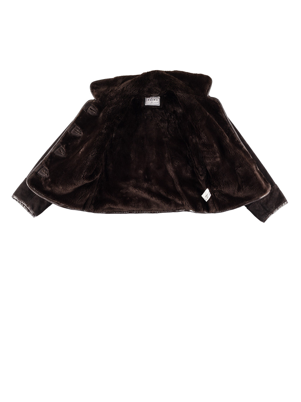 Vintage 70's Women Faux Sheepskin Jacket in BrownMN392