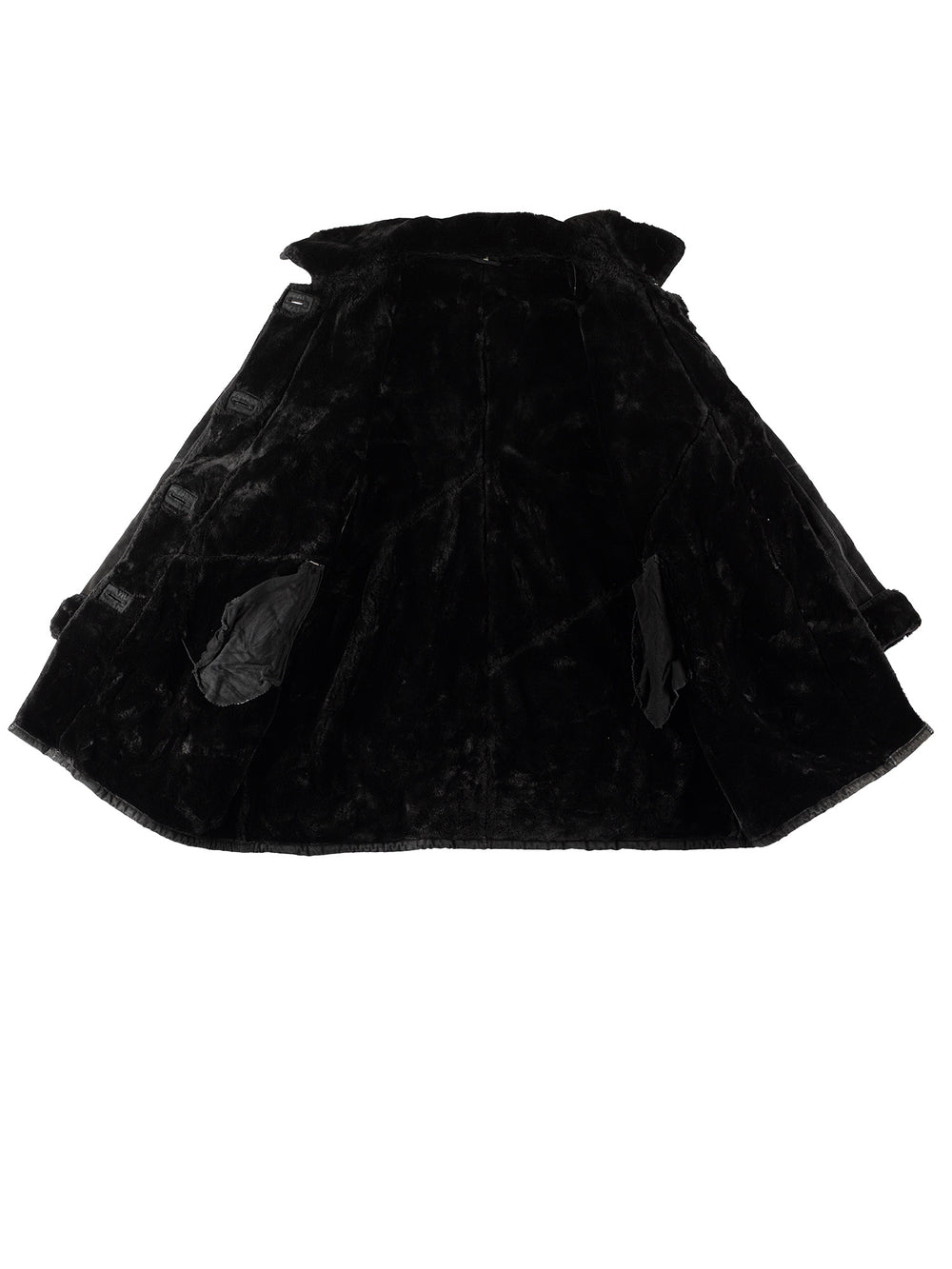 Vintage 80's Women Sheepskin Coat in BlackMN765