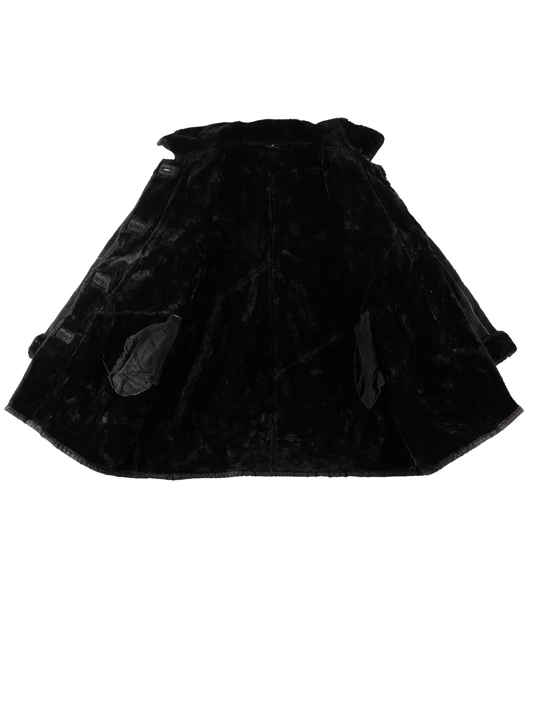 Vintage 80's Women Sheepskin Coat in BlackMN765