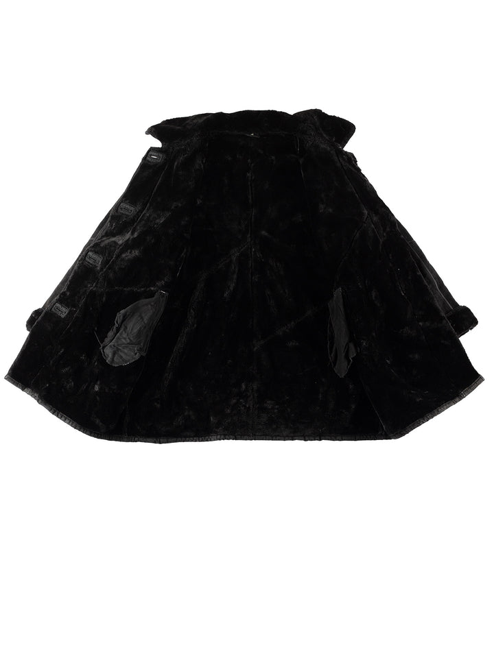 Vintage 80's Women Sheepskin Coat in BlackMN765