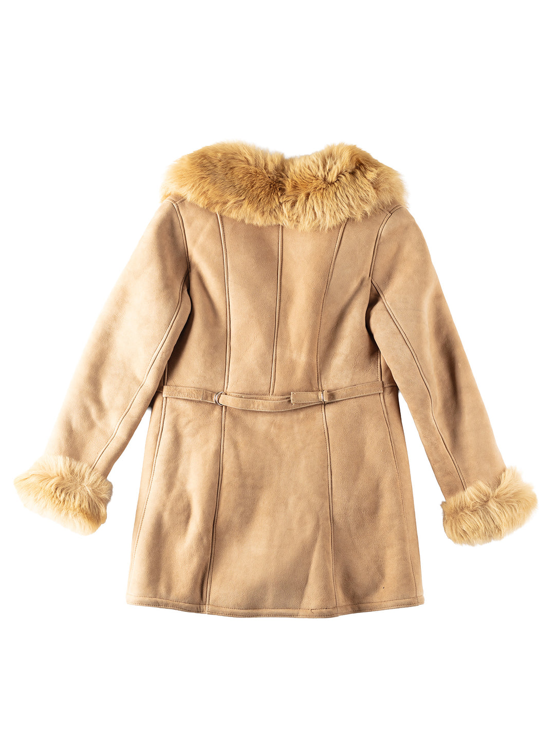 Vintage 70's Women Sheepskin Shearling Coat in Beige
