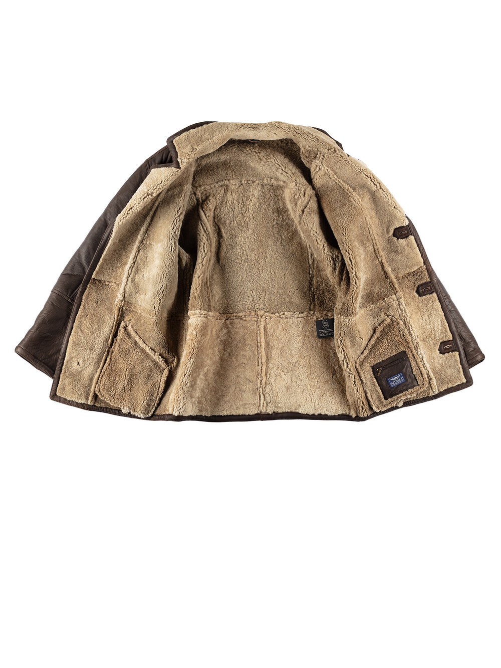 Vintage 80's Men Sheepskin Coat in BrownVN577