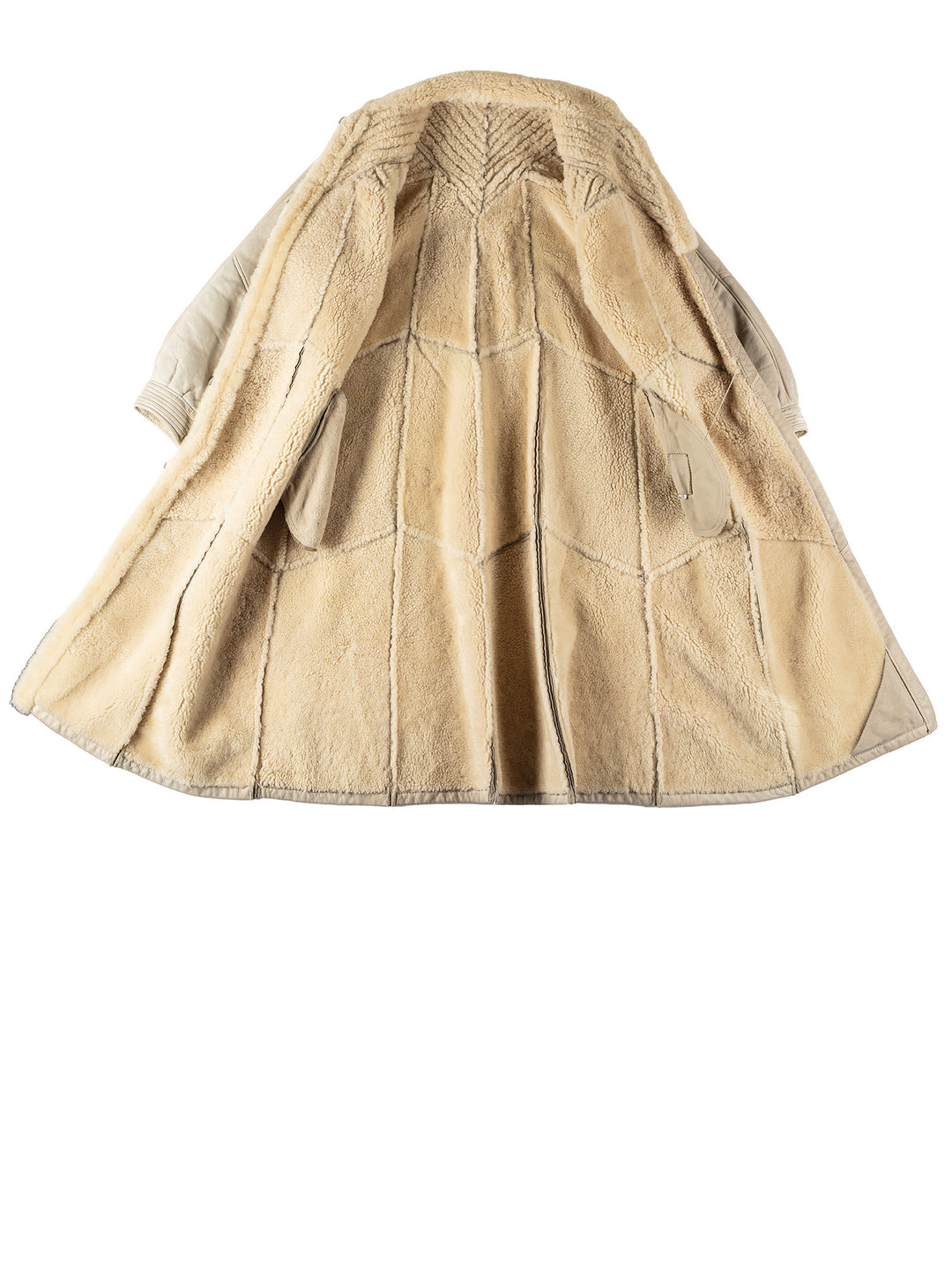 Vintage 70's Women Sheepskin Coat in BeigeMN295