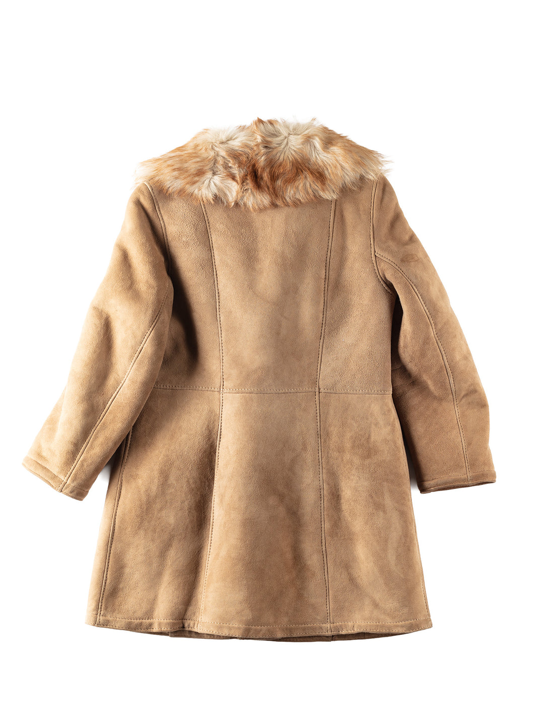 Vintage 70's Women Sheepskin Shearling Coat in Beige
