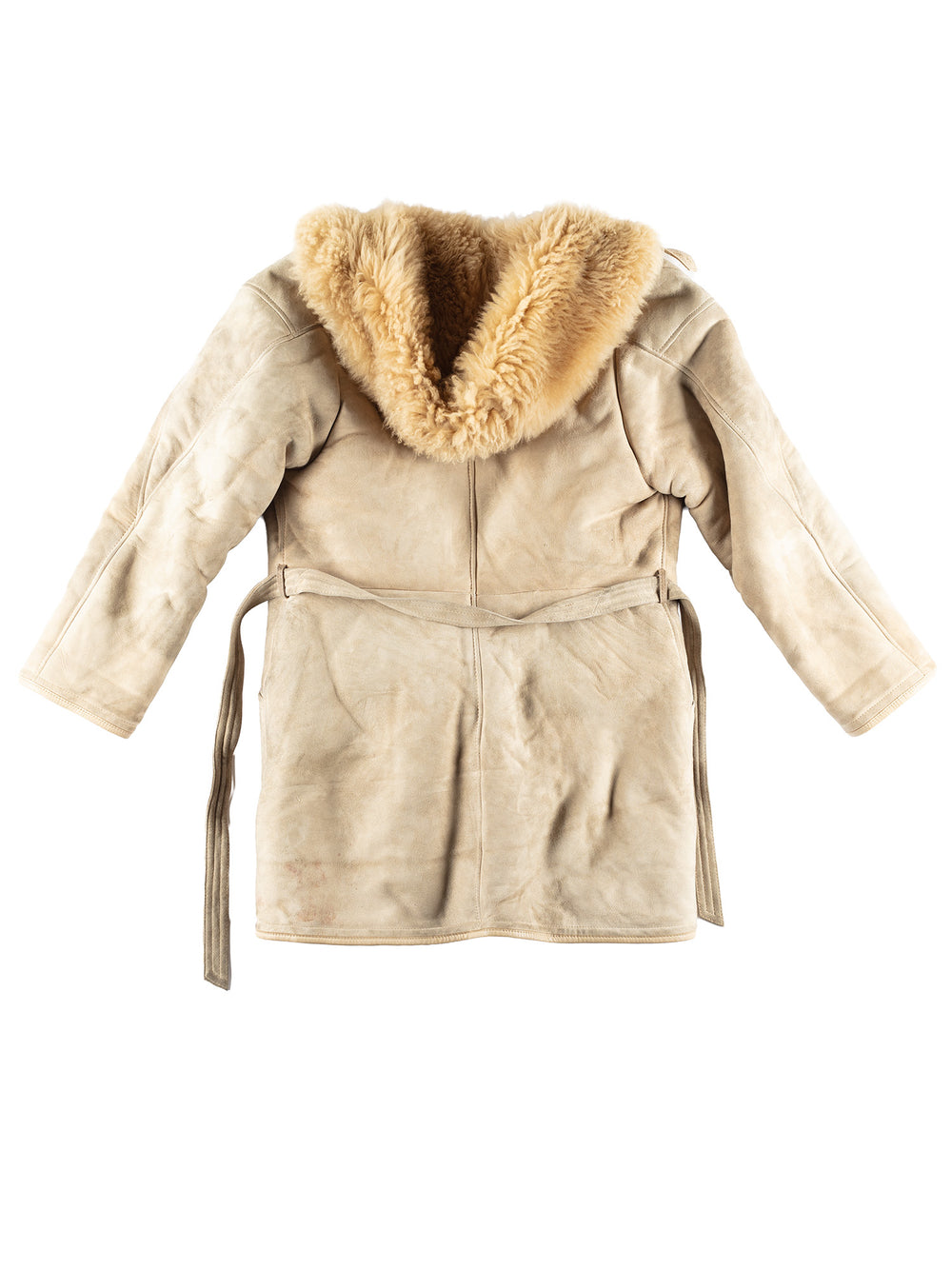 Vintage 00's Women Sheepskin Coat in Beige