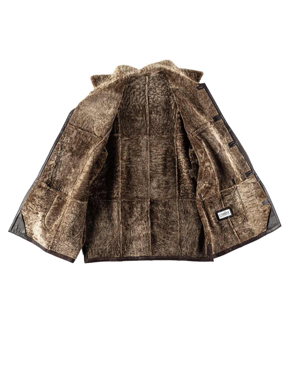 Vintage 80's Men Sheepskin Coat in BrownVN656