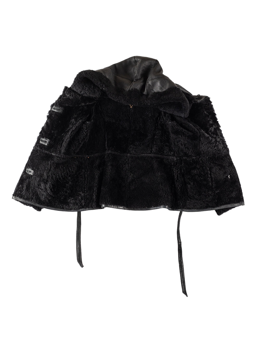 Vintage 80's Women Sheepskin Jacket in BlackMN302