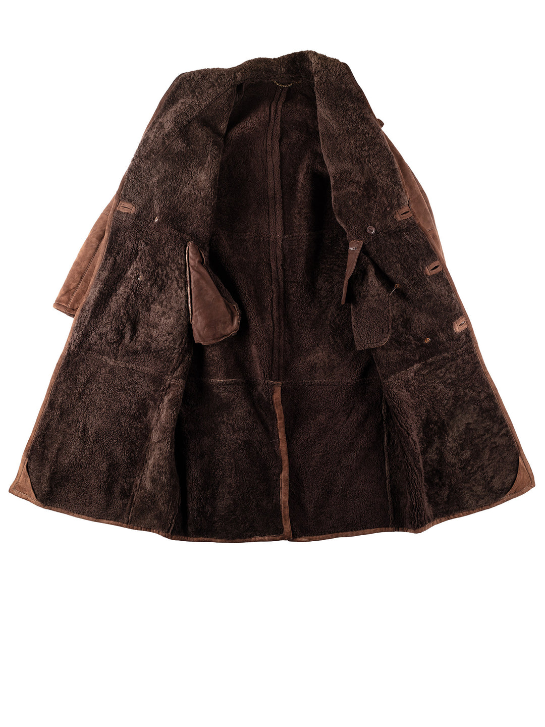 Vintage 80's Men Sheepskin Coat in BrownVN310