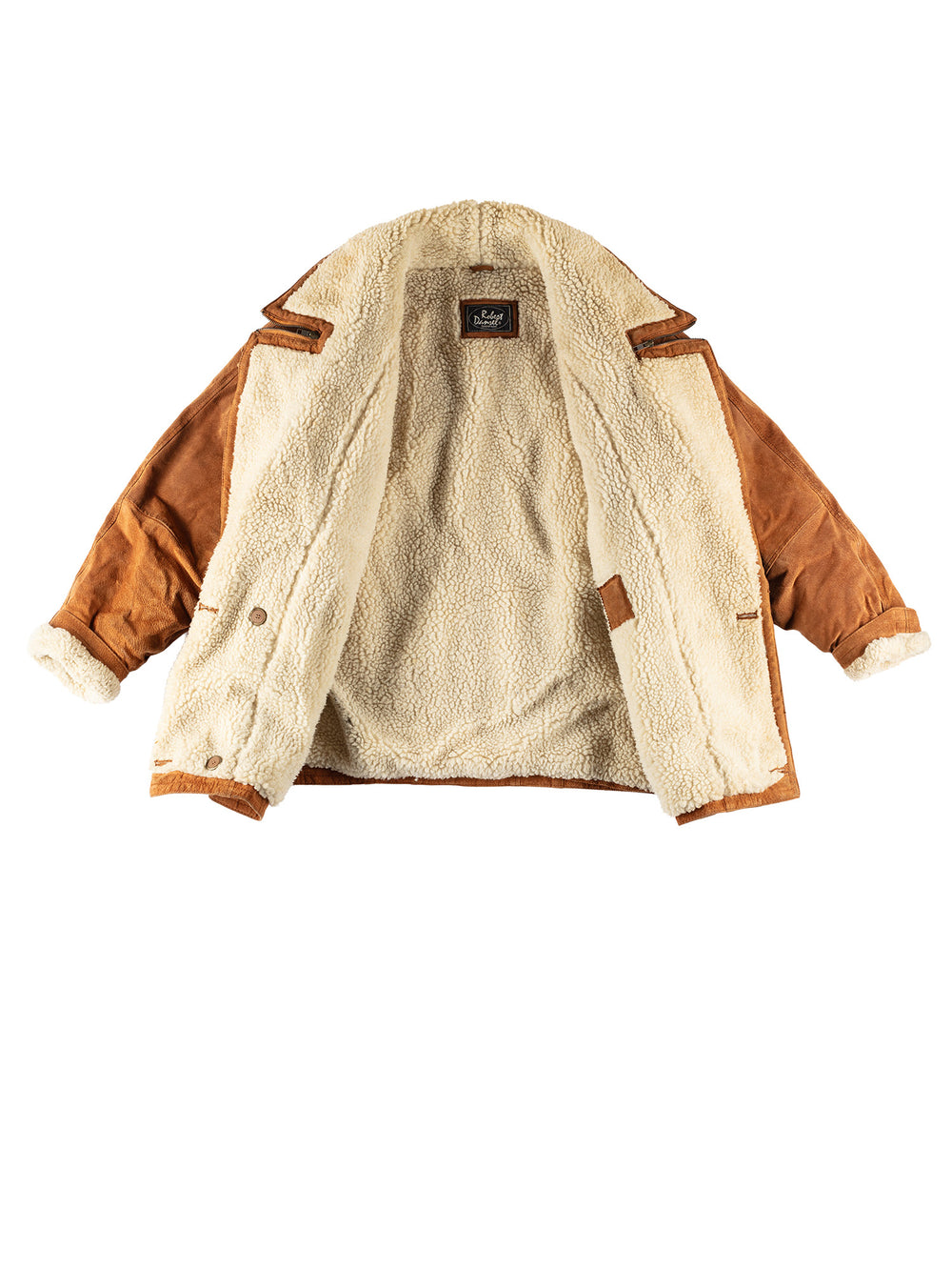 Vintage 90's Men Faux Sheepskin Coat in BrownVN581