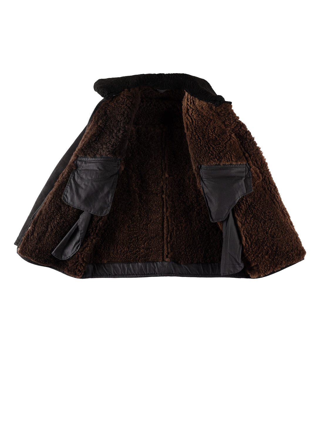 Vintage 80's Men Sheepskin Coat in BlackVN407
