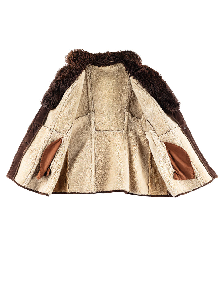 Vintage 80's Women Sheepskin Coat in BrownMN409