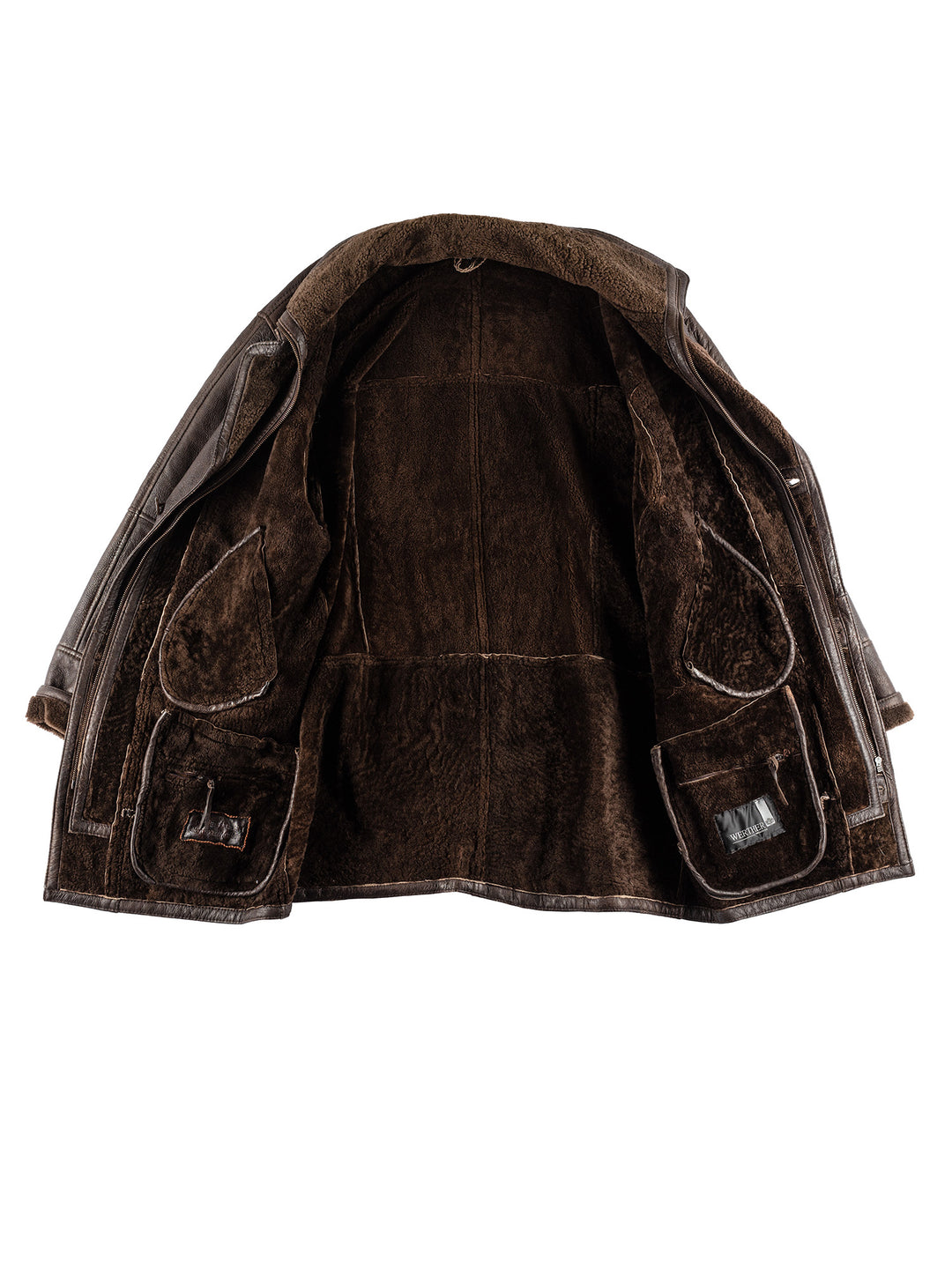 Vintage 80's Men Sheepskin Coat in BrownVN446