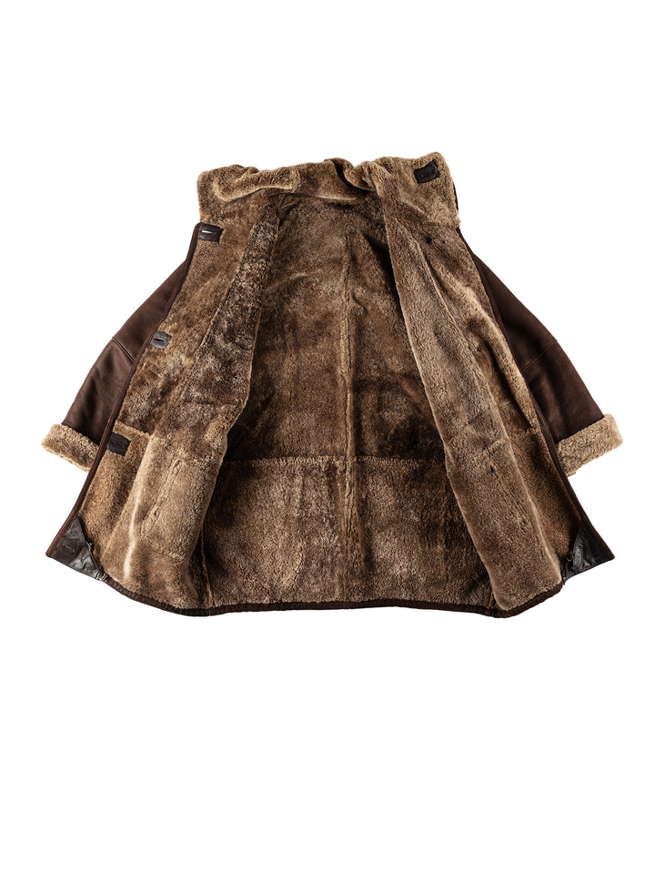 Vintage 80's Women Sheepskin Coat in BrownMN535