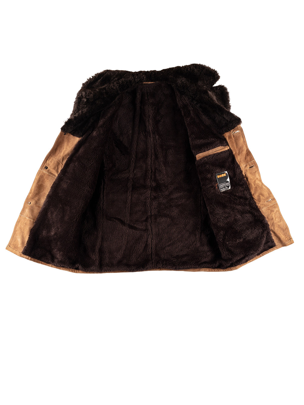 Vintage 70's Men Faux Sheepskin Coat in BrownVN731