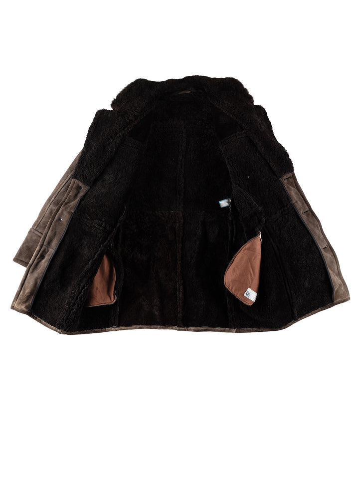 Vintage 80's Men Sheepskin Coat in GrayVN420