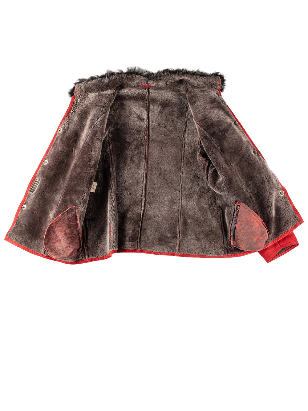 Vintage 70's Women Sheepskin Coat in RedMN563