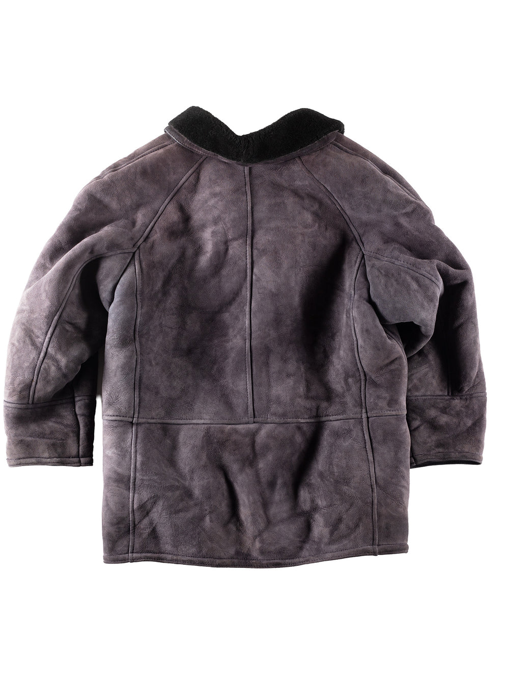 Vintage 80's Men Sheepskin Coat in Purple