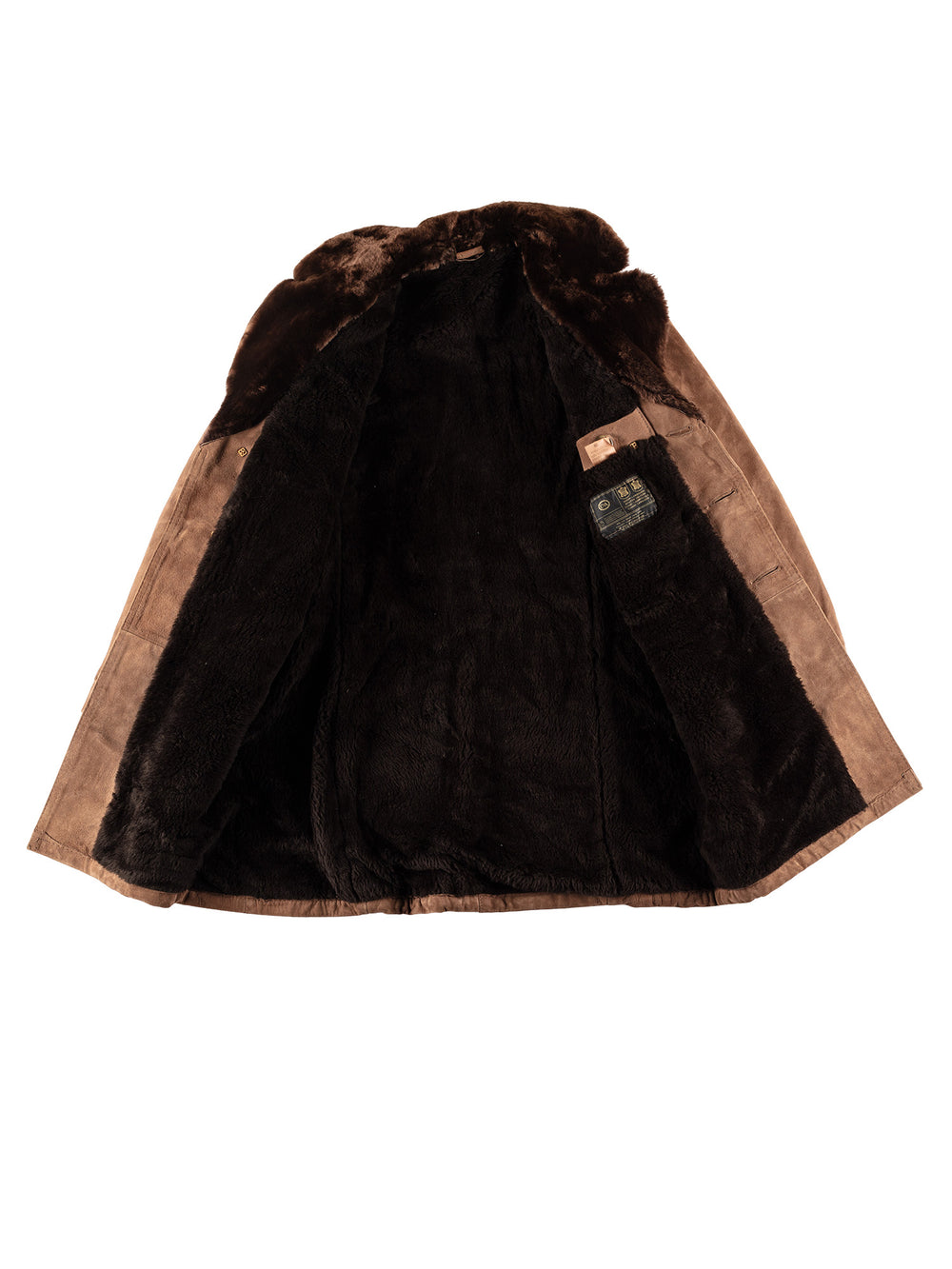 Vintage 70's Men Faux Sheepskin Coat in BrownVN598
