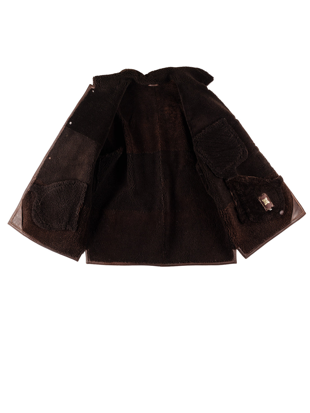Vintage 80's Men Sheepskin Coat in BrownVN665