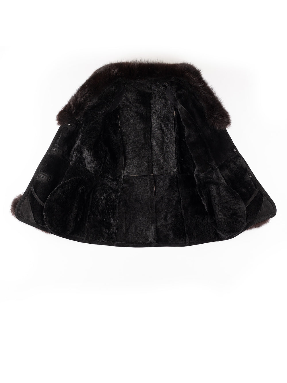 Vintage 70's Women Sheepskin Coat in BlackMN314