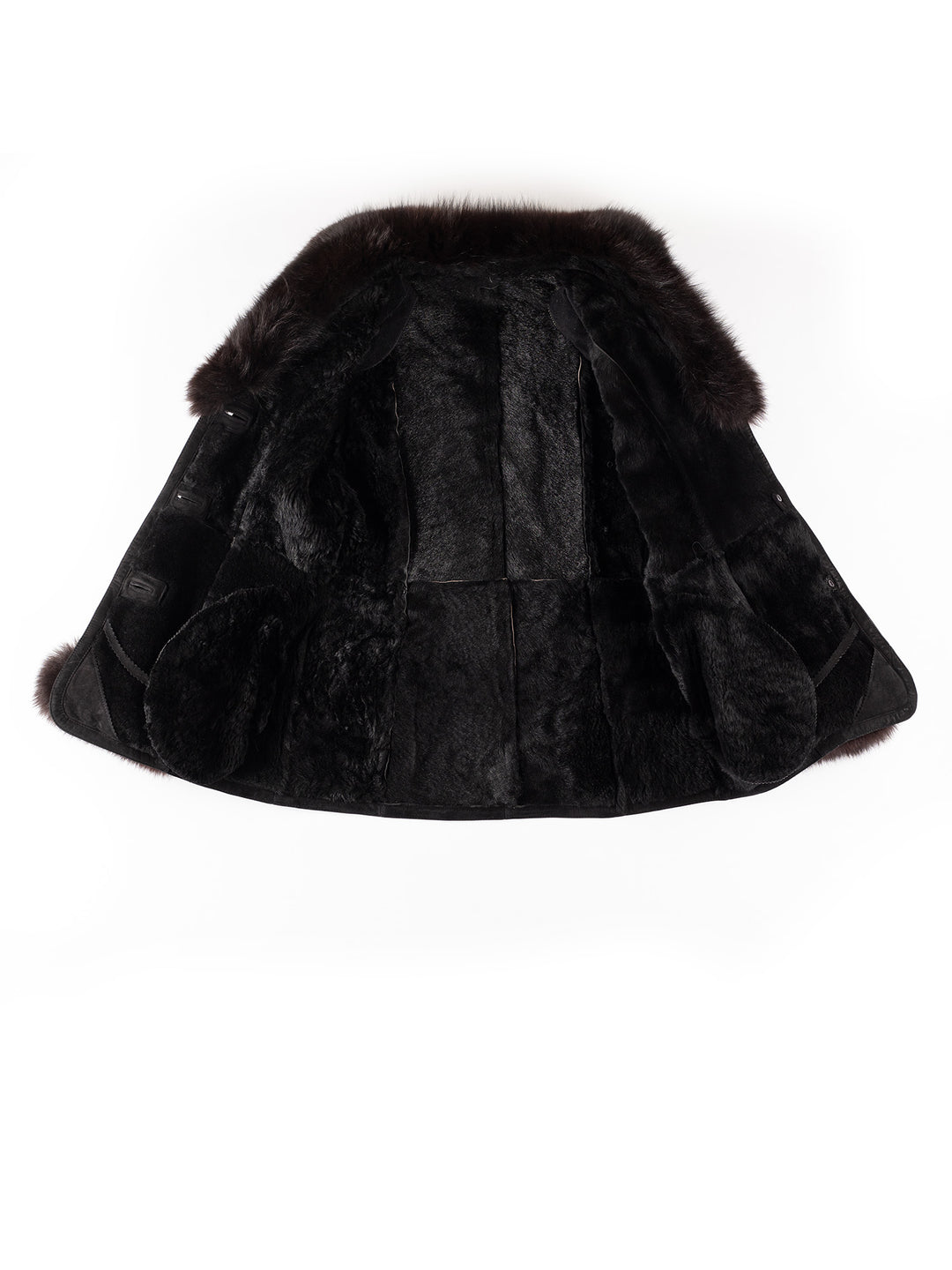 Vintage 70's Women Sheepskin Coat in BlackMN314