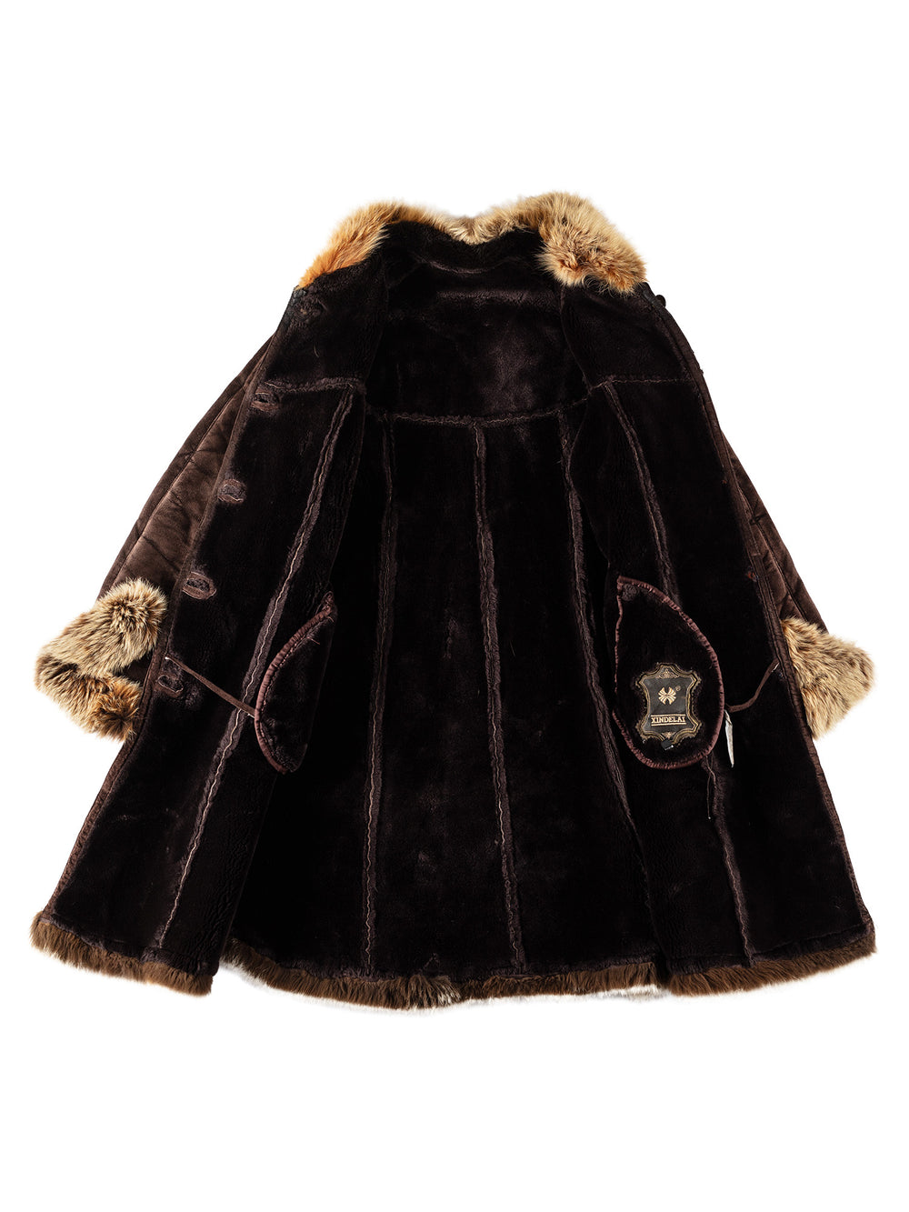 Vintage 70's Women Sheepskin Coat in BrownMN564