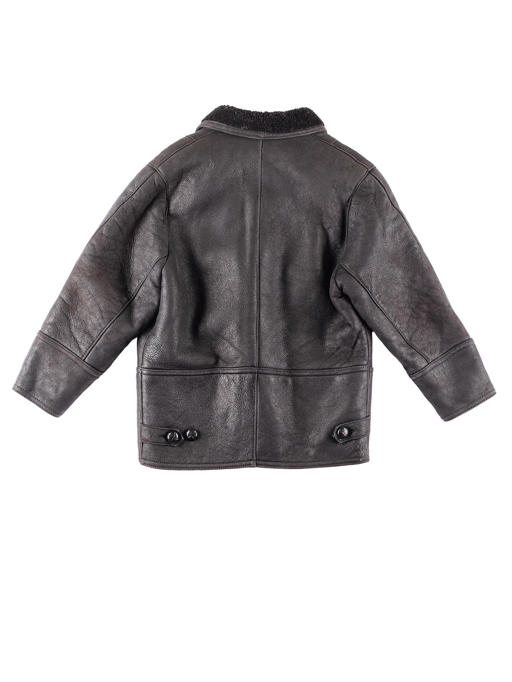 Vintage 90's Women Sheepskin Coat in Black