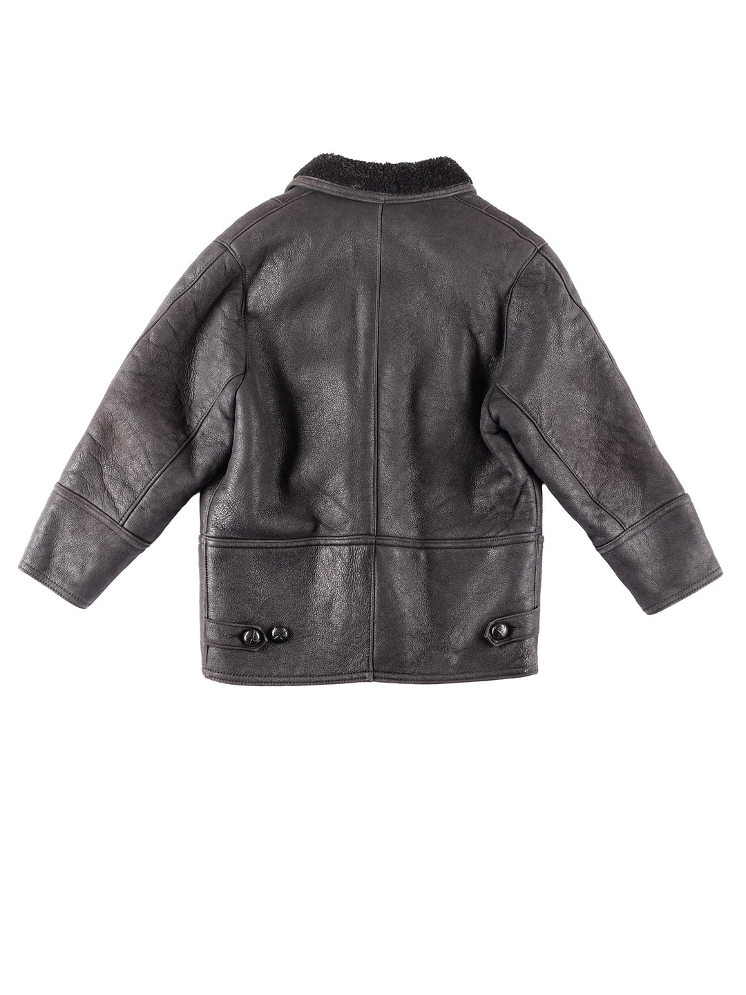 Vintage 90's Women Sheepskin Coat in Black