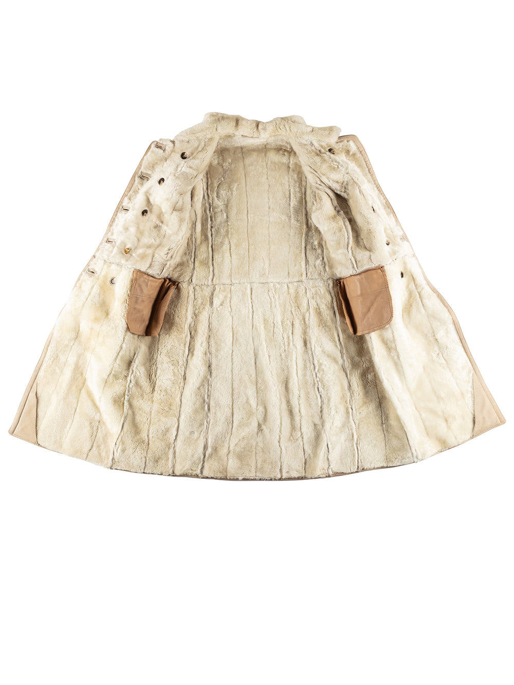 Vintage 70's Women Sheepskin Coat in BeigeMN460