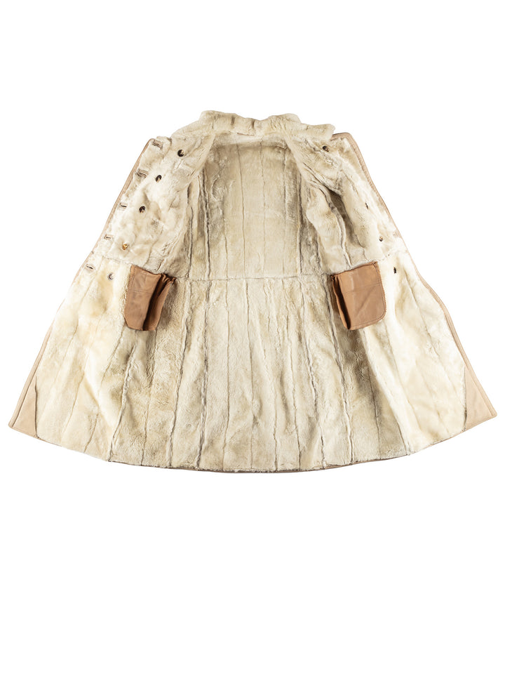Vintage 70's Women Sheepskin Coat in BeigeMN460