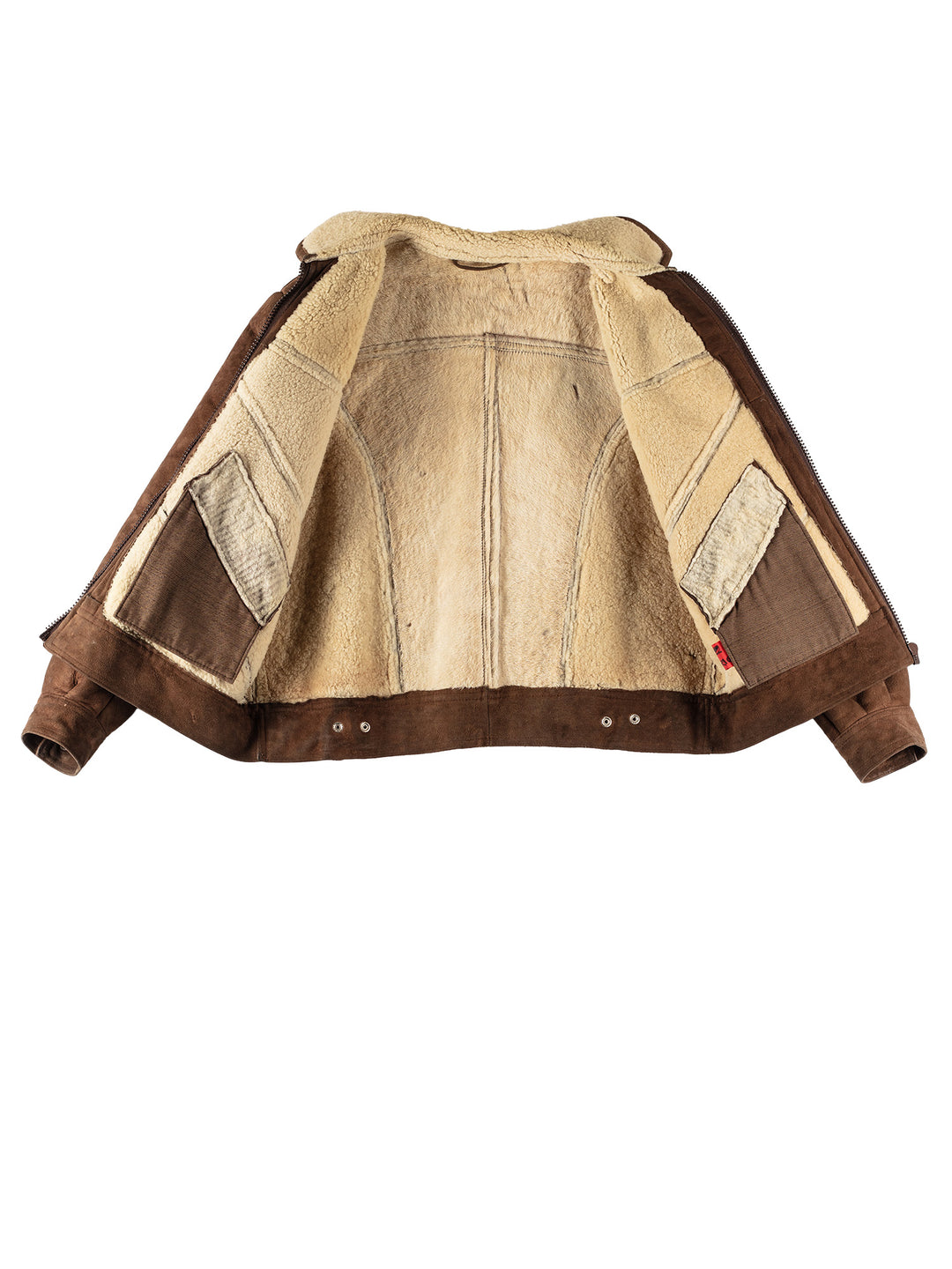 Vintage 80's Men Sheepskin Jacket in BrownVN689