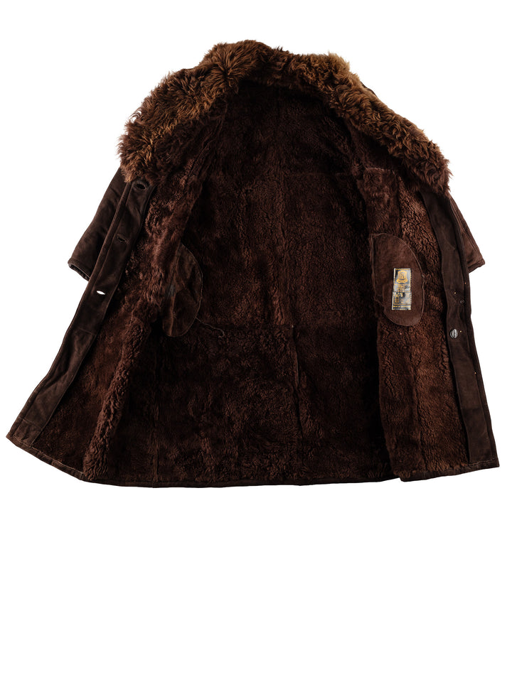 Vintage 80's Women Sheepskin Coat in BrownMN683