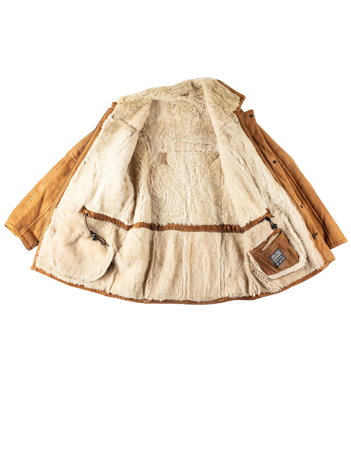 Vintage 80's Women Sheepskin Coat in BrownMN38