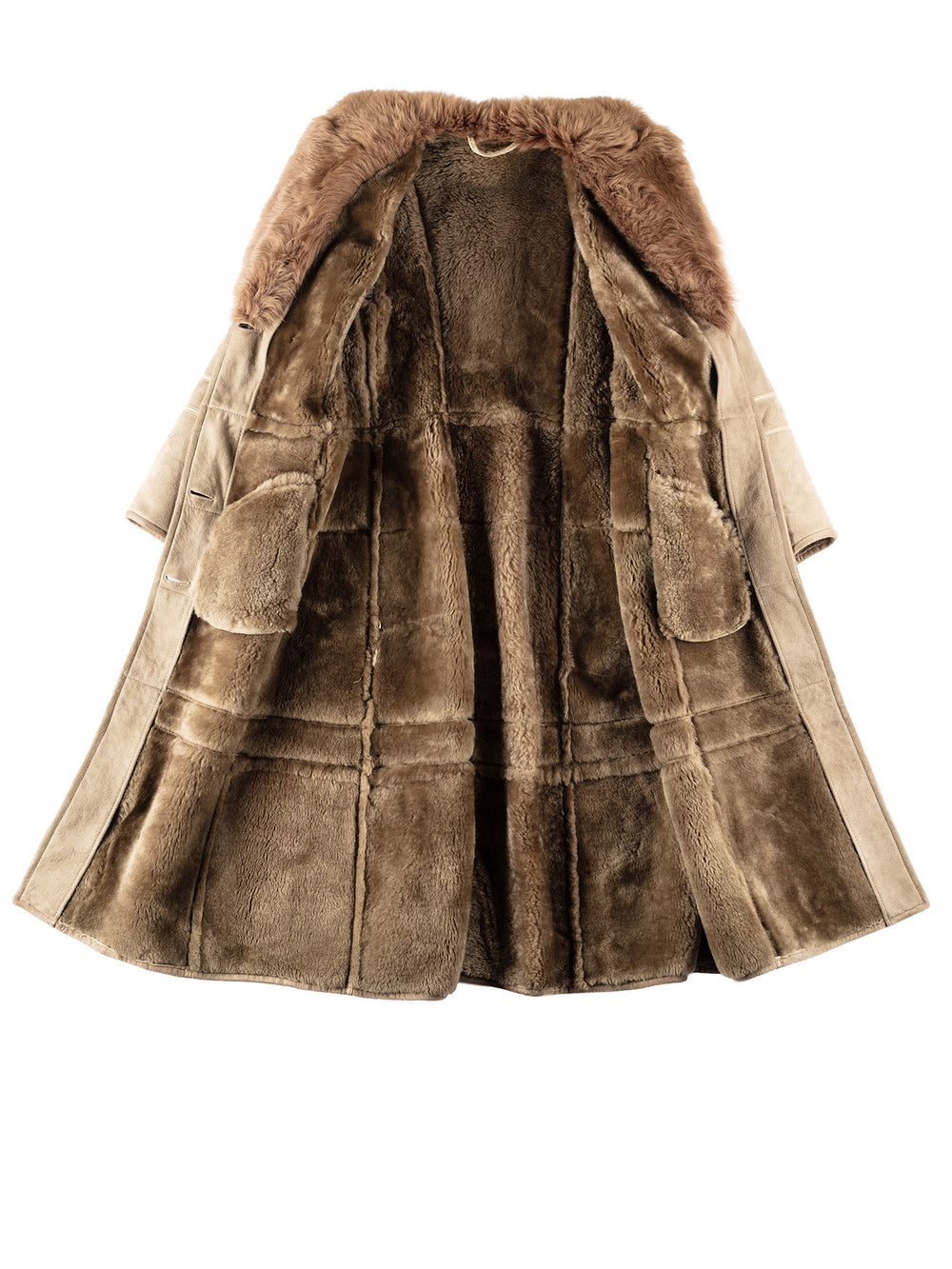 Vintage 70's Women Sheepskin Coat in BeigeMN330