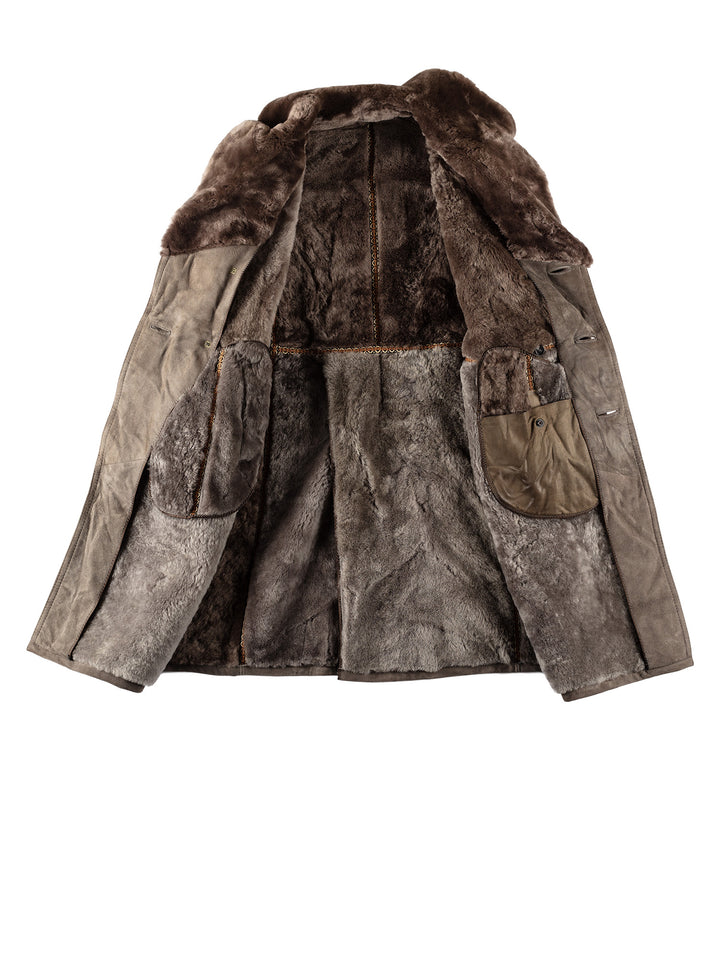 Vintage 70's Men Sheepskin Coat in GrayVN559