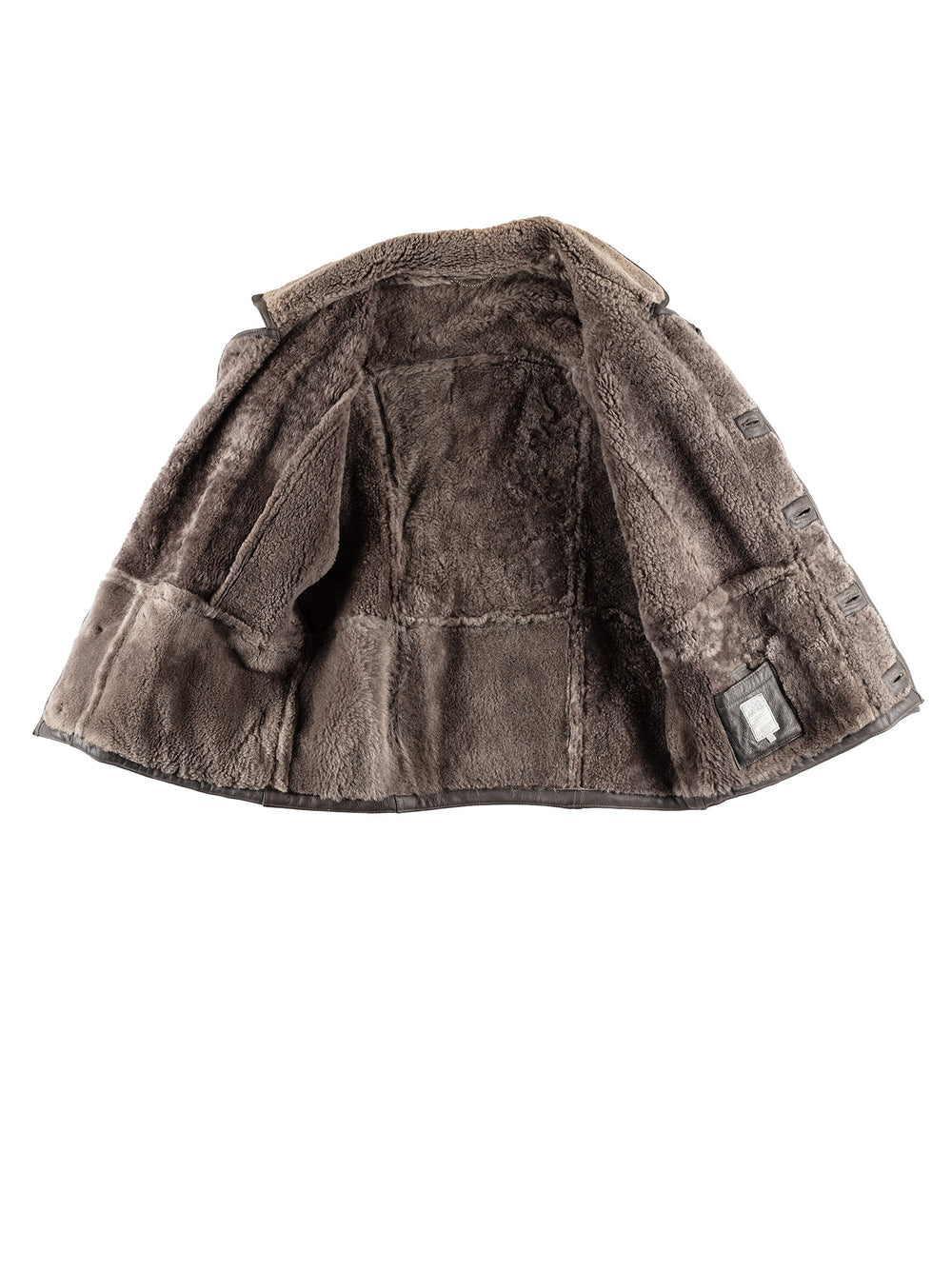 Vintage 80's Men Sheepskin Coat in GrayVN458