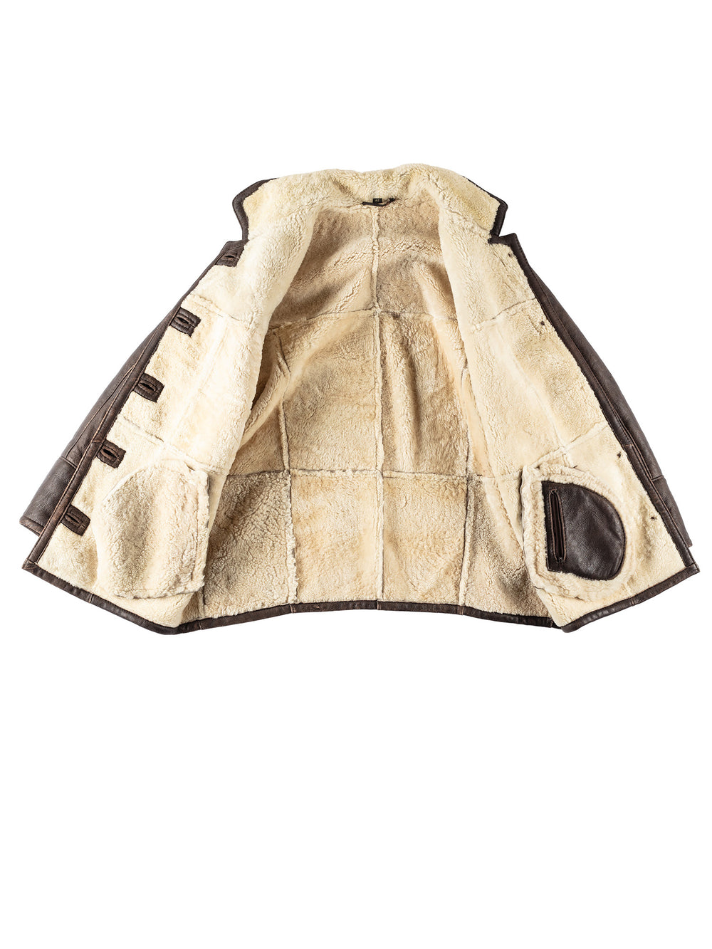 Vintage 90's Women Sheepskin Shearling Coat in BrownMN536