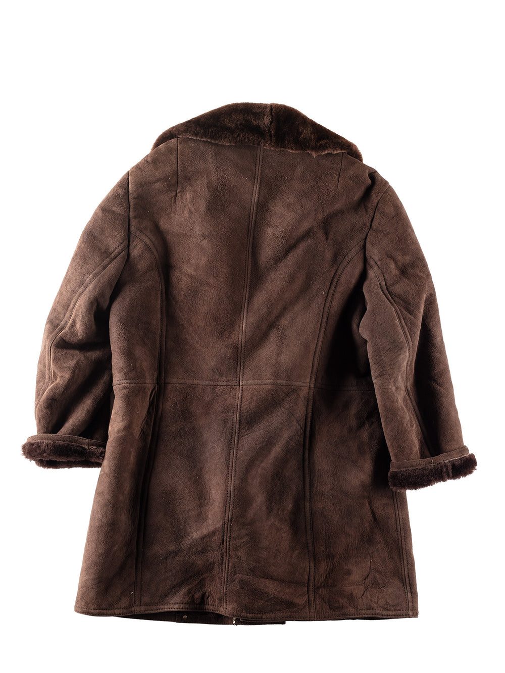 Vintage 80's Men Sheepskin Coat in Brown