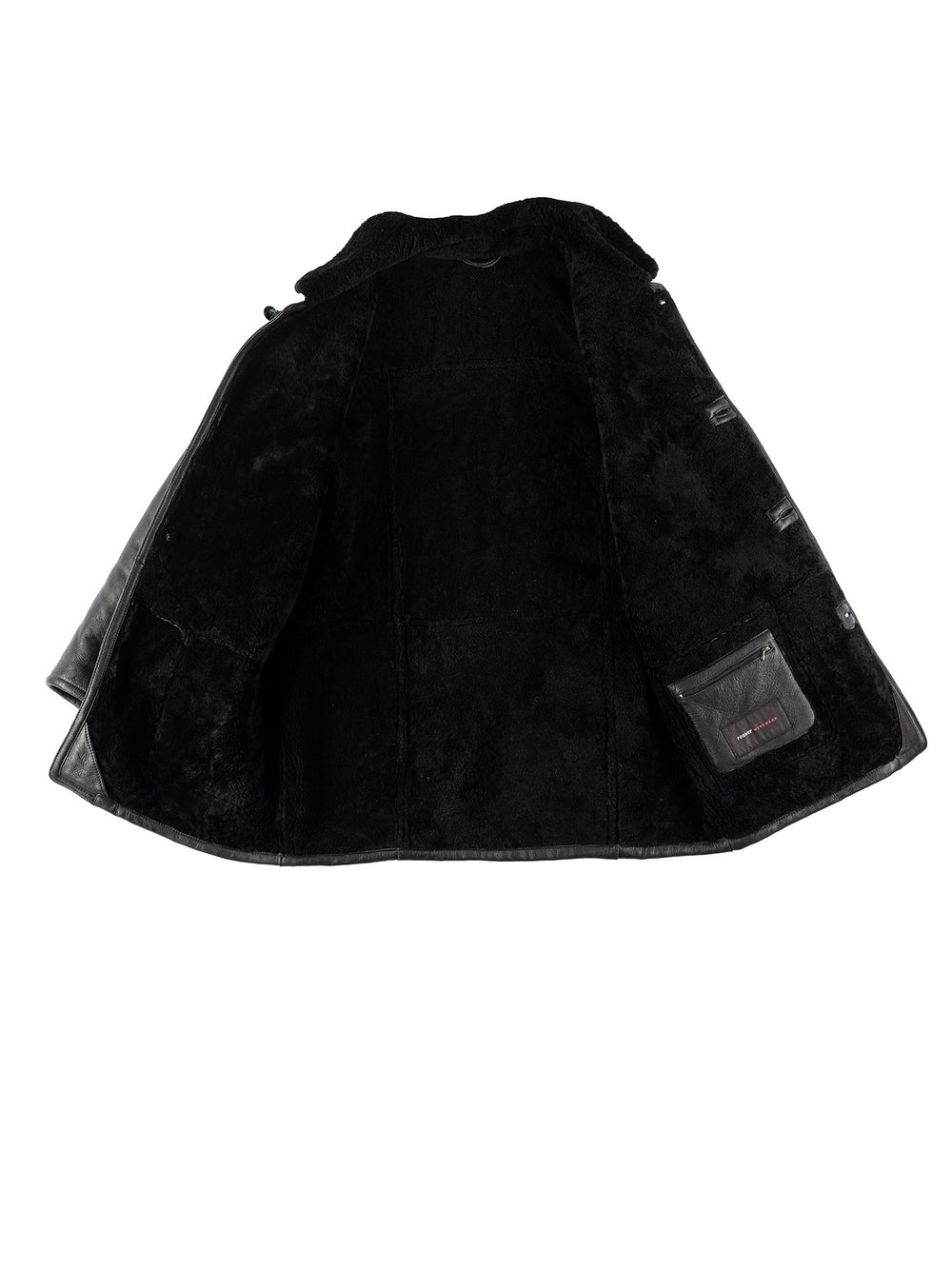 Vintage 80's Men Sheepskin Coat in BlackVN661