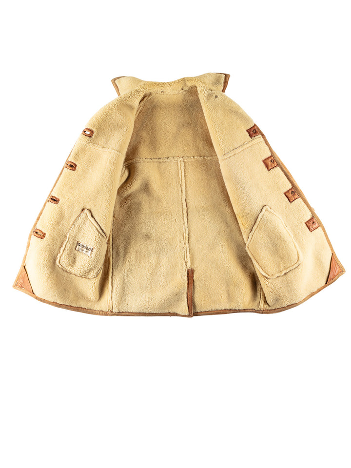 Vintage 80's Women Sheepskin Coat in BrownMN791