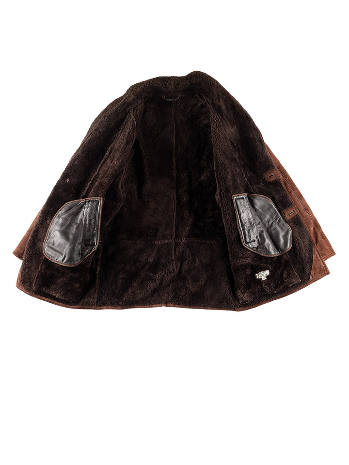 Vintage 80's Men Sheepskin Coat in BrownVN777