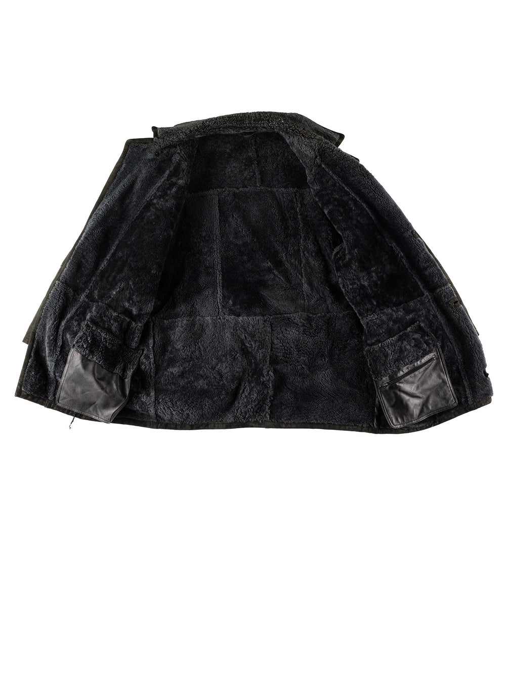 Vintage 80's Men Sheepskin Coat in BlackVN431