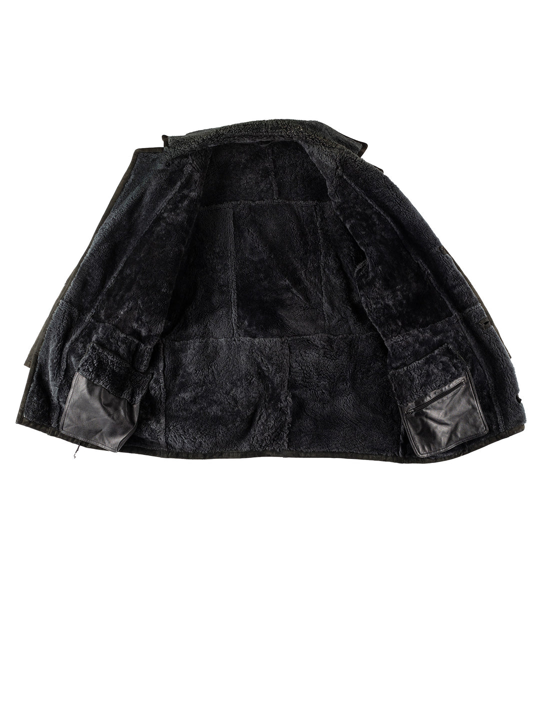 Vintage 80's Men Sheepskin Coat in BlackVN431