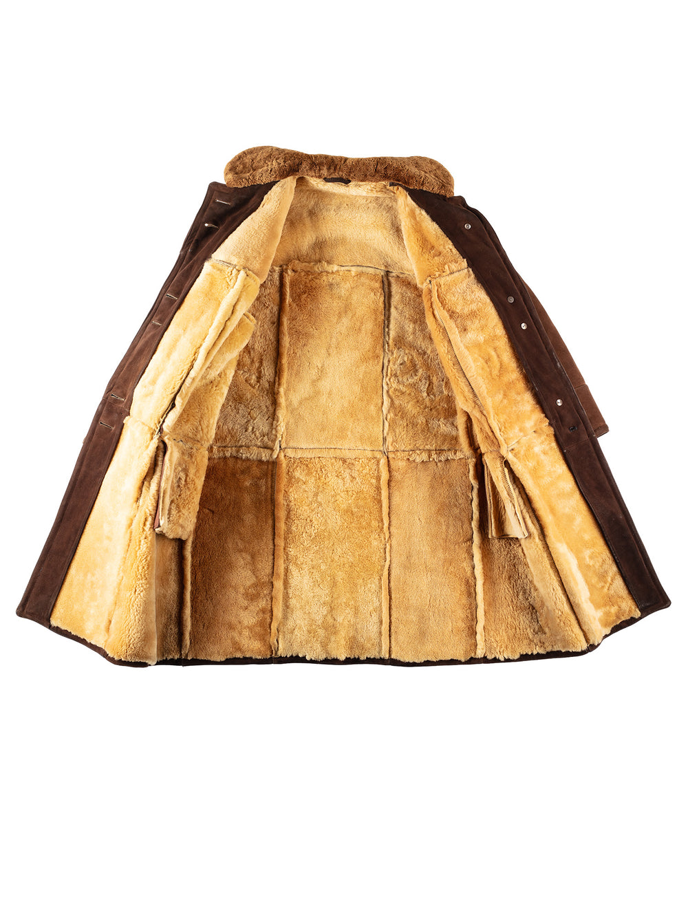 Vintage 80's Women Sheepskin Coat in BrownMN267